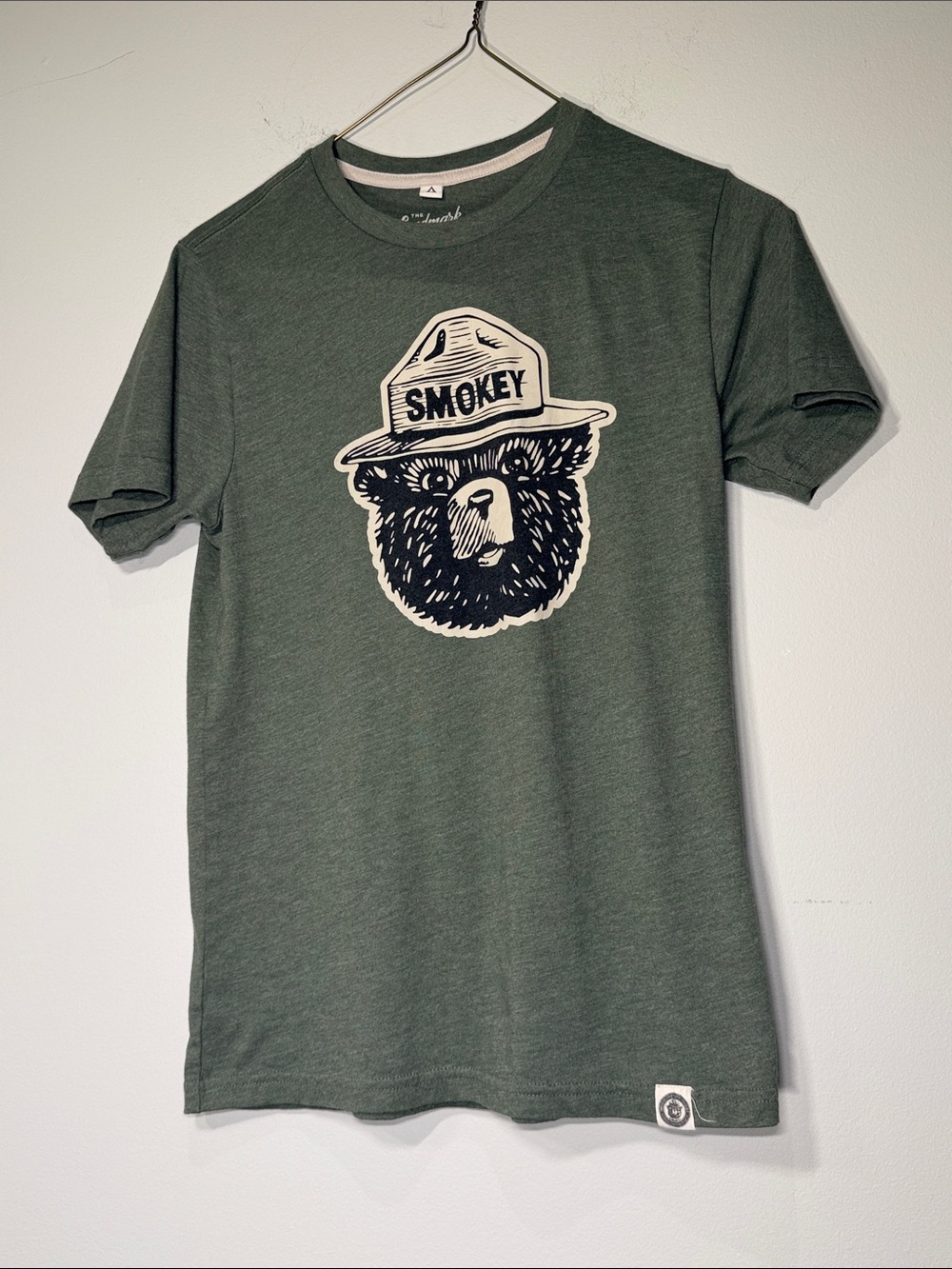 The Landmark Project Smokey Bear Graphic Tee - Dark Green. SKU BA114